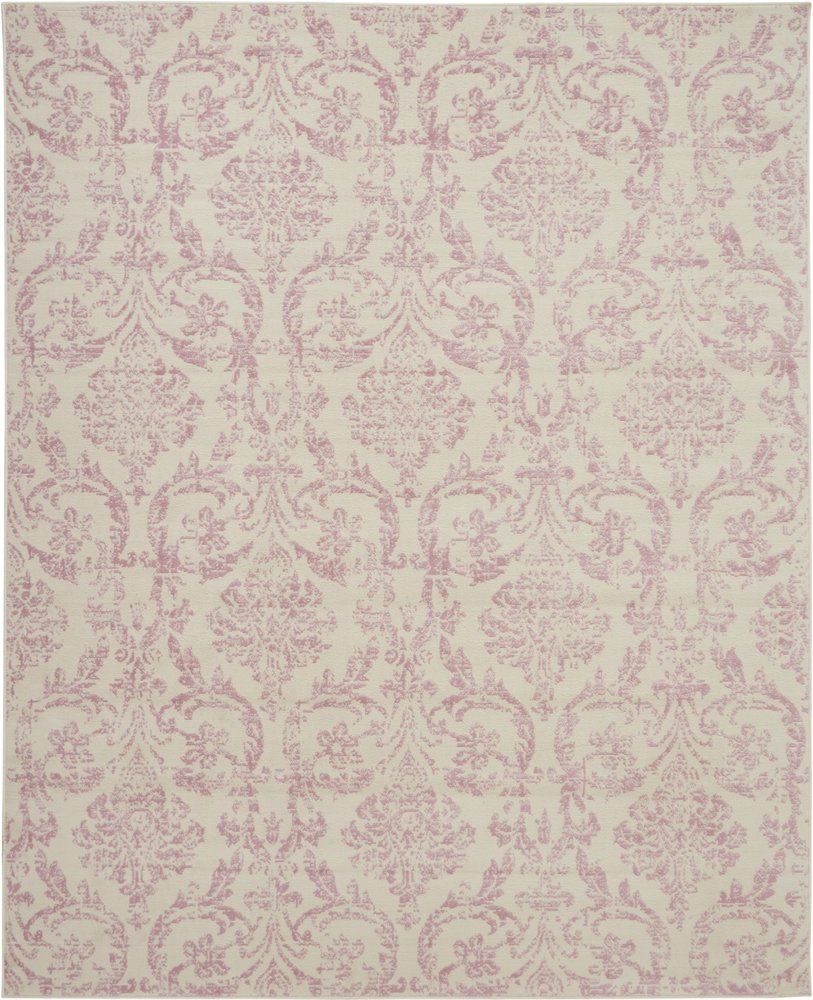 8' X 10' Cream Damask Power Loom Area Rug