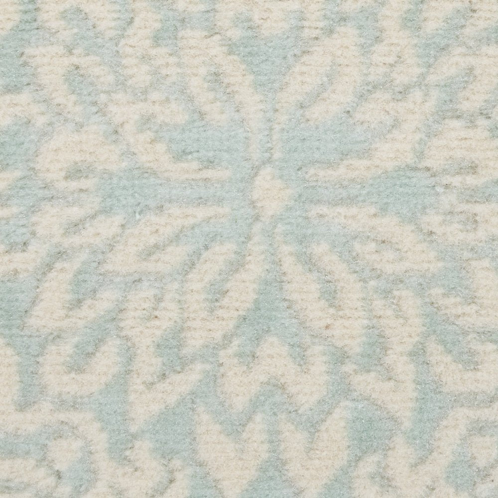 2' X 4' Aqua Floral Power Loom Area Rug