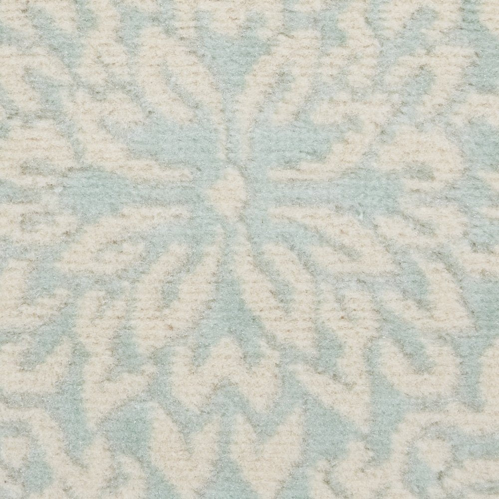 2' X 4' Aqua Floral Power Loom Area Rug
