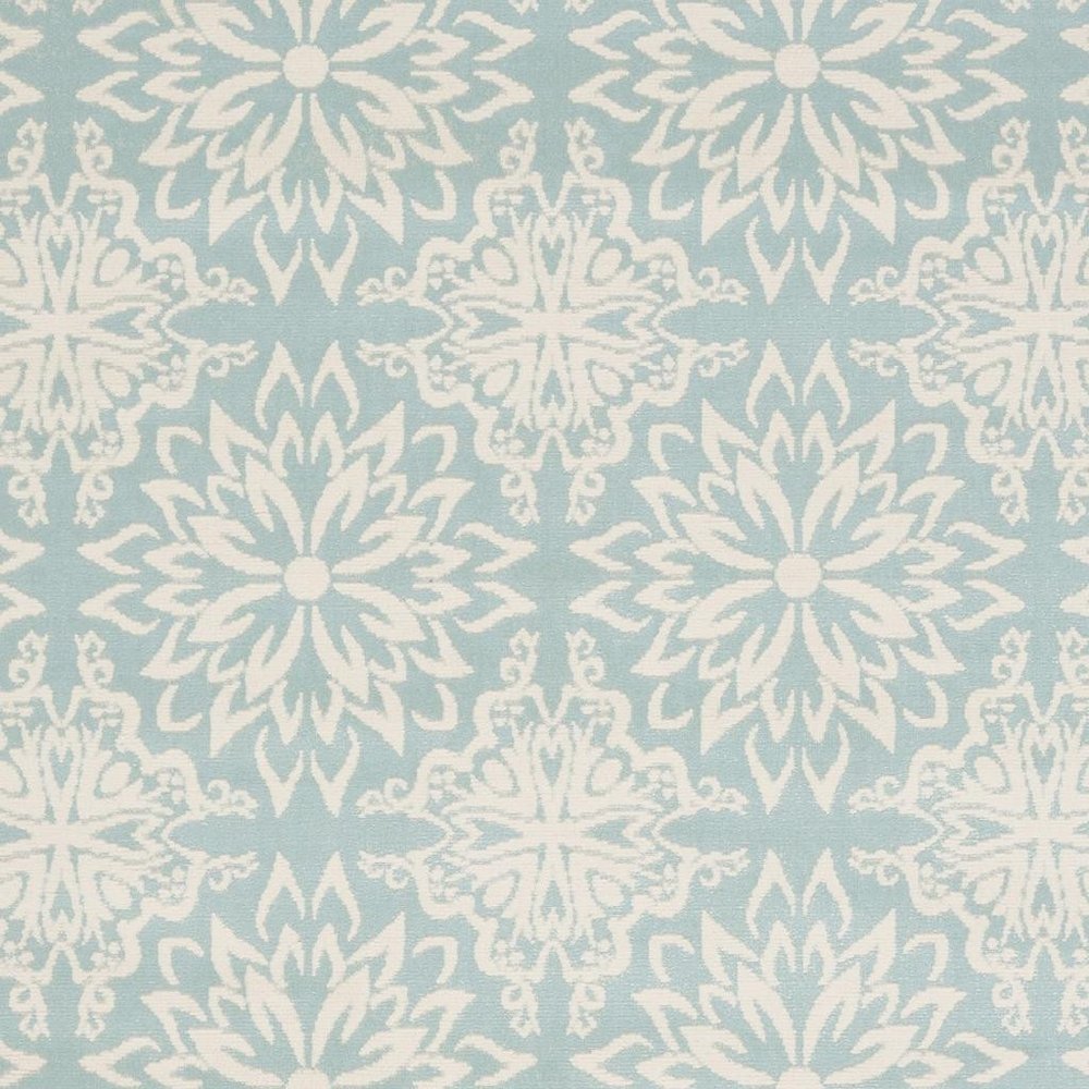 4' X 6' Aqua Floral Power Loom Area Rug