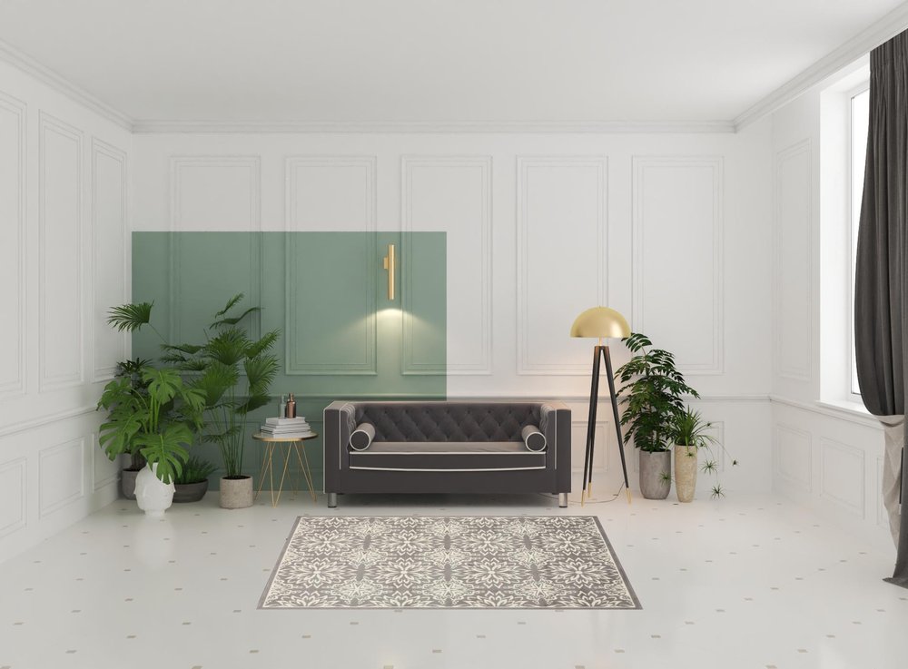 5' X 7' Gray Floral Power Loom Area Rug