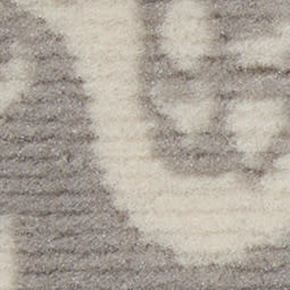 4' X 6' Gray Floral Power Loom Non Skid Area Rug