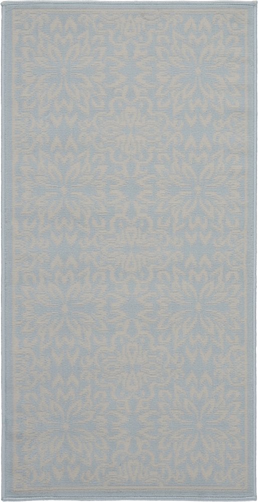 2' X 4' Light Blue Floral Power Loom Area Rug