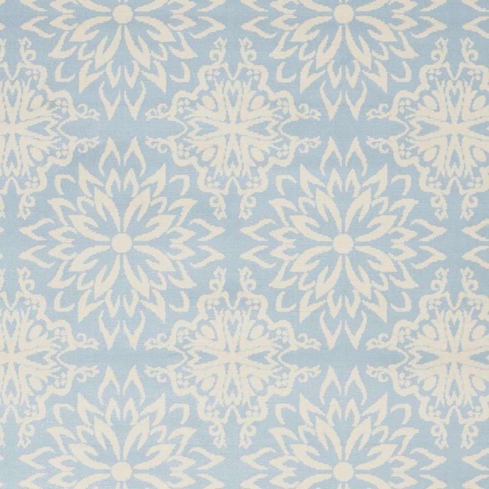 5' X 7' Light Blue Floral Power Loom Area Rug