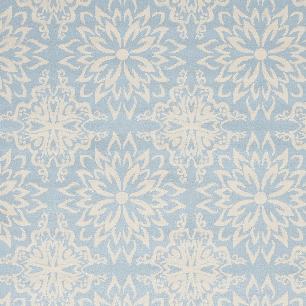 5' X 7' Light Blue Floral Power Loom Area Rug