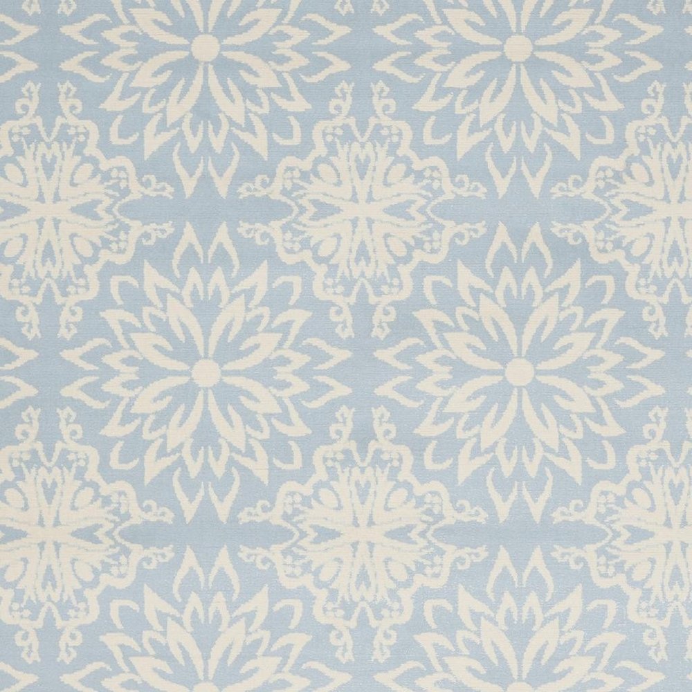 4' X 6' Light Blue Floral Power Loom Area Rug