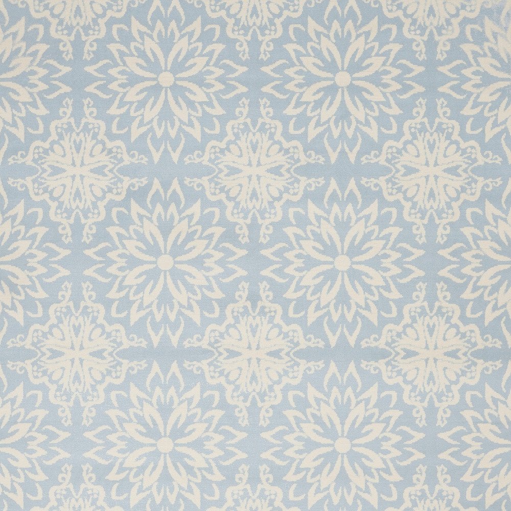 4' X 6' Light Blue Floral Power Loom Area Rug