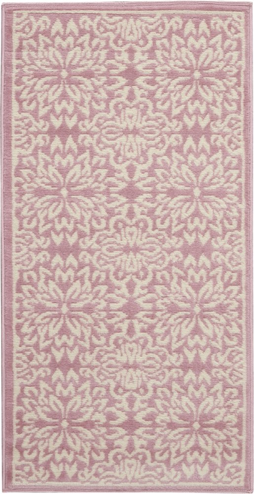 2' X 4' Pink Floral Power Loom Area Rug