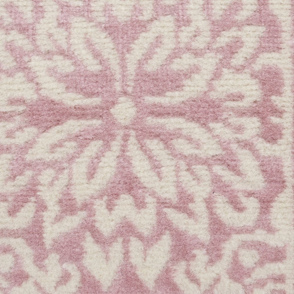 2' X 4' Pink Floral Power Loom Area Rug