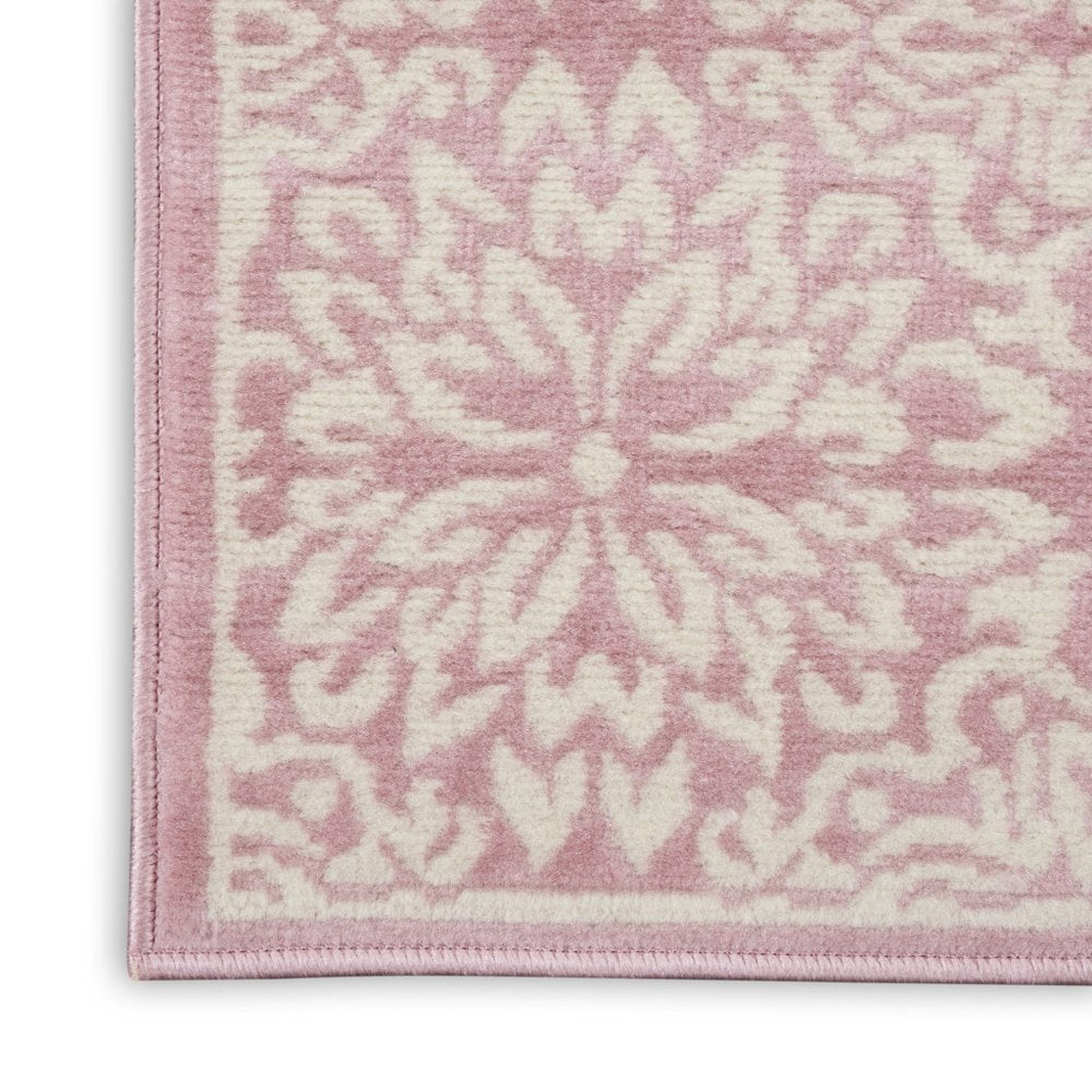 2' X 4' Pink Floral Power Loom Area Rug
