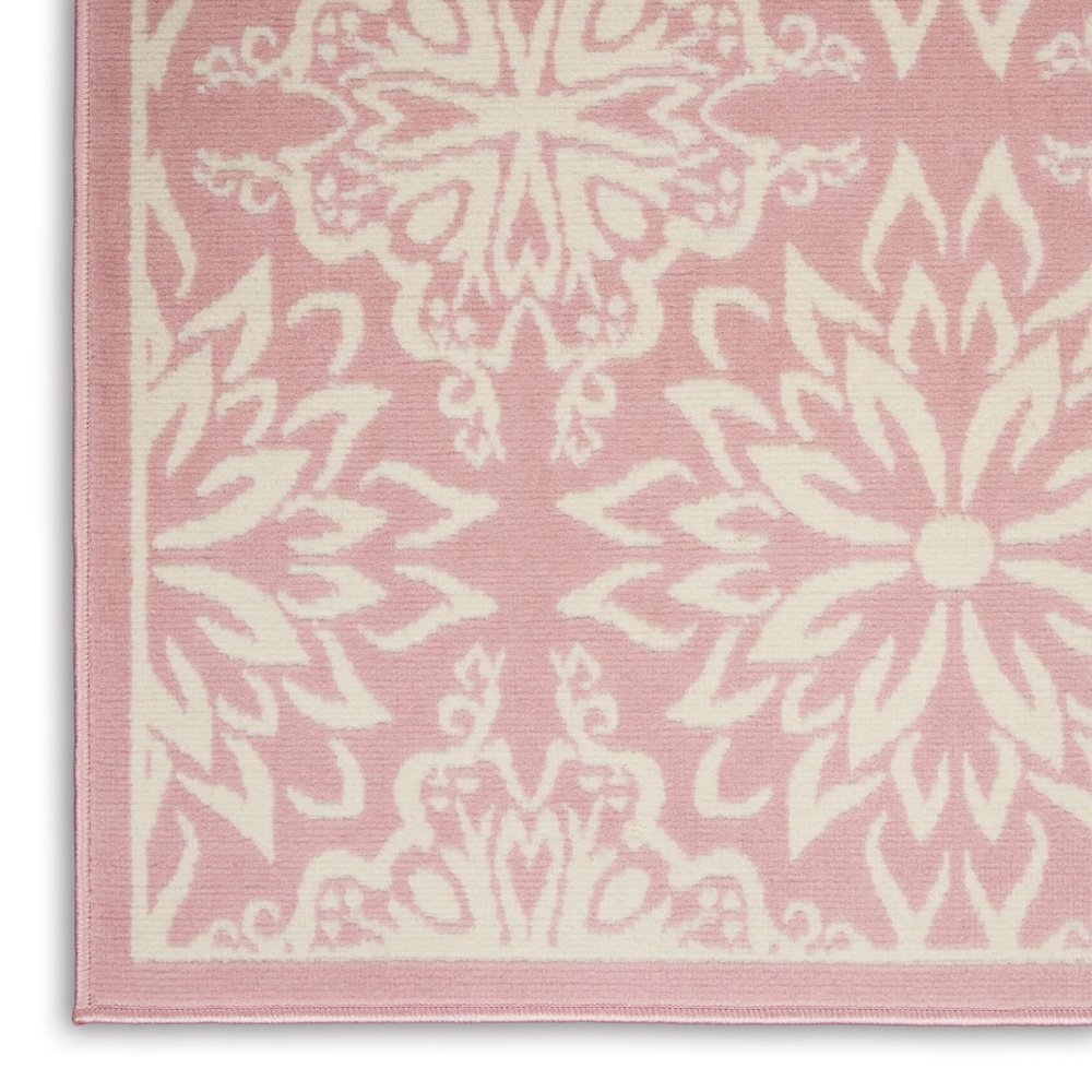 5' X 7' Pink Floral Power Loom Area Rug
