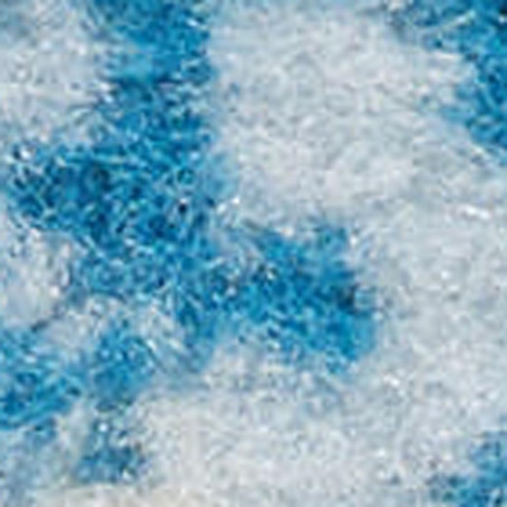 8' Blue Damask Power Loom Runner Rug