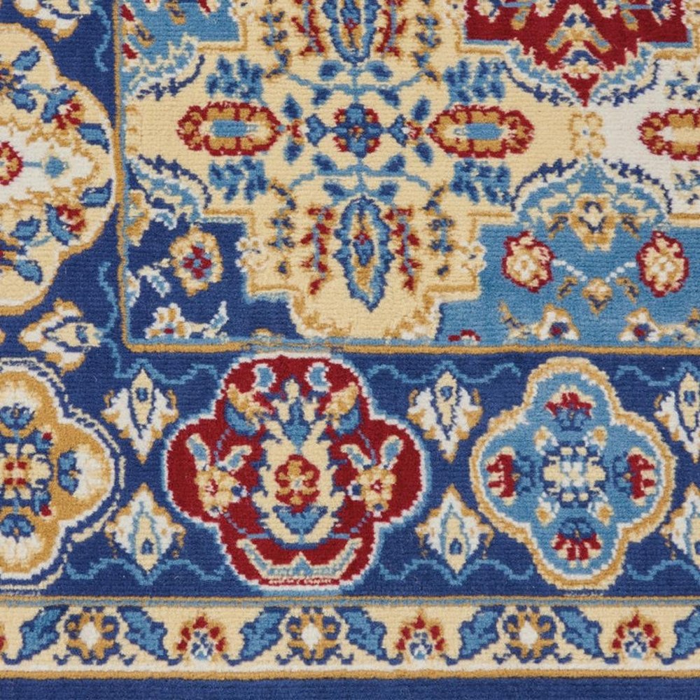 7' X 10' Red Damask Power Loom Area Rug