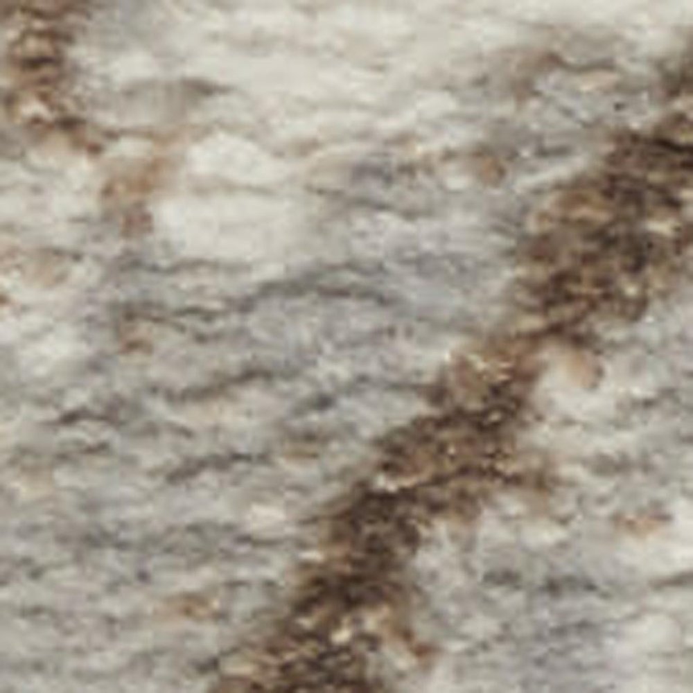 8' Gray And Ivory Abstract Runner Rug