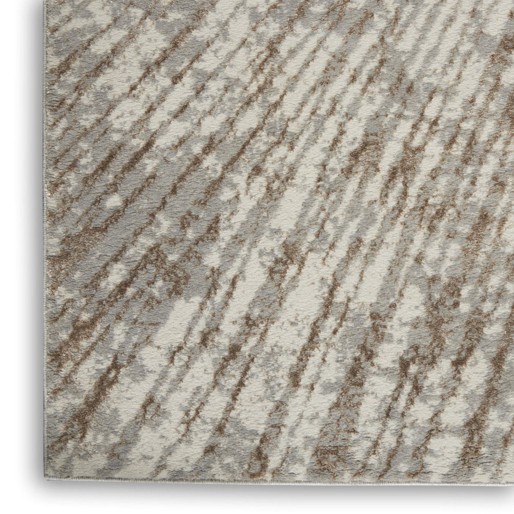 5' X 7' Gray And Ivory Abstract Area Rug