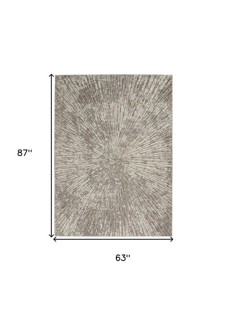 5' X 7' Gray And Ivory Abstract Area Rug