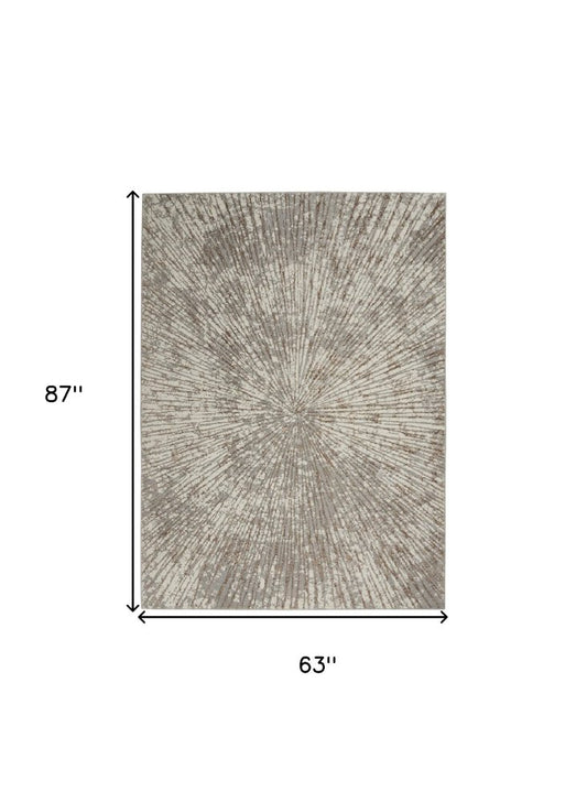 5' X 7' Gray And Ivory Abstract Area Rug