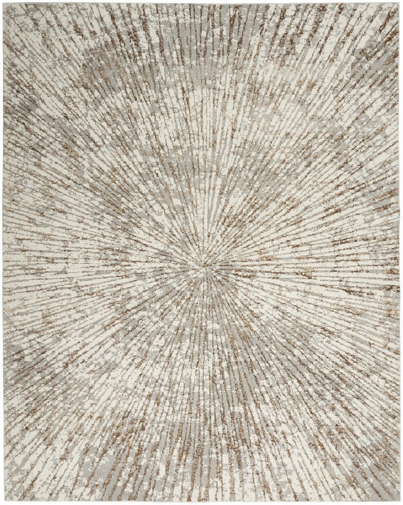 12' X 15' Gray And Brown Abstract Area Rug