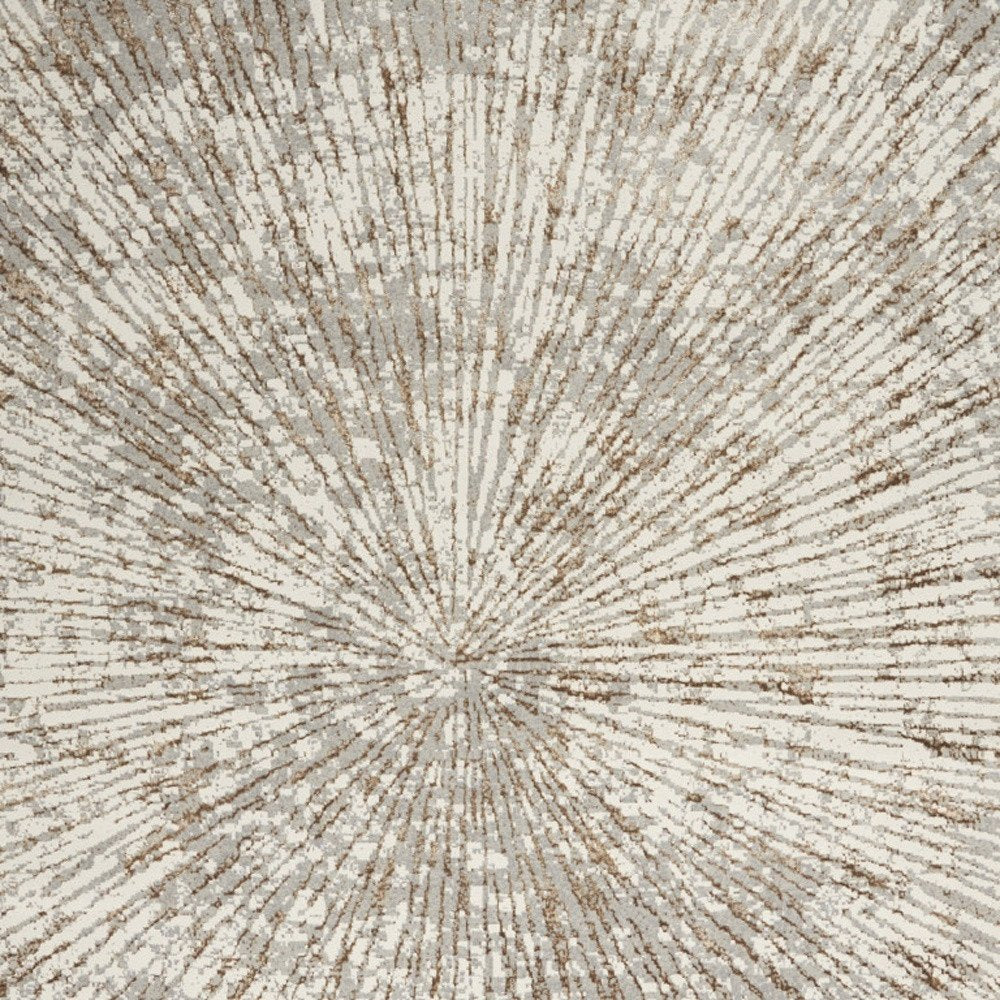 12' X 15' Gray And Brown Abstract Area Rug