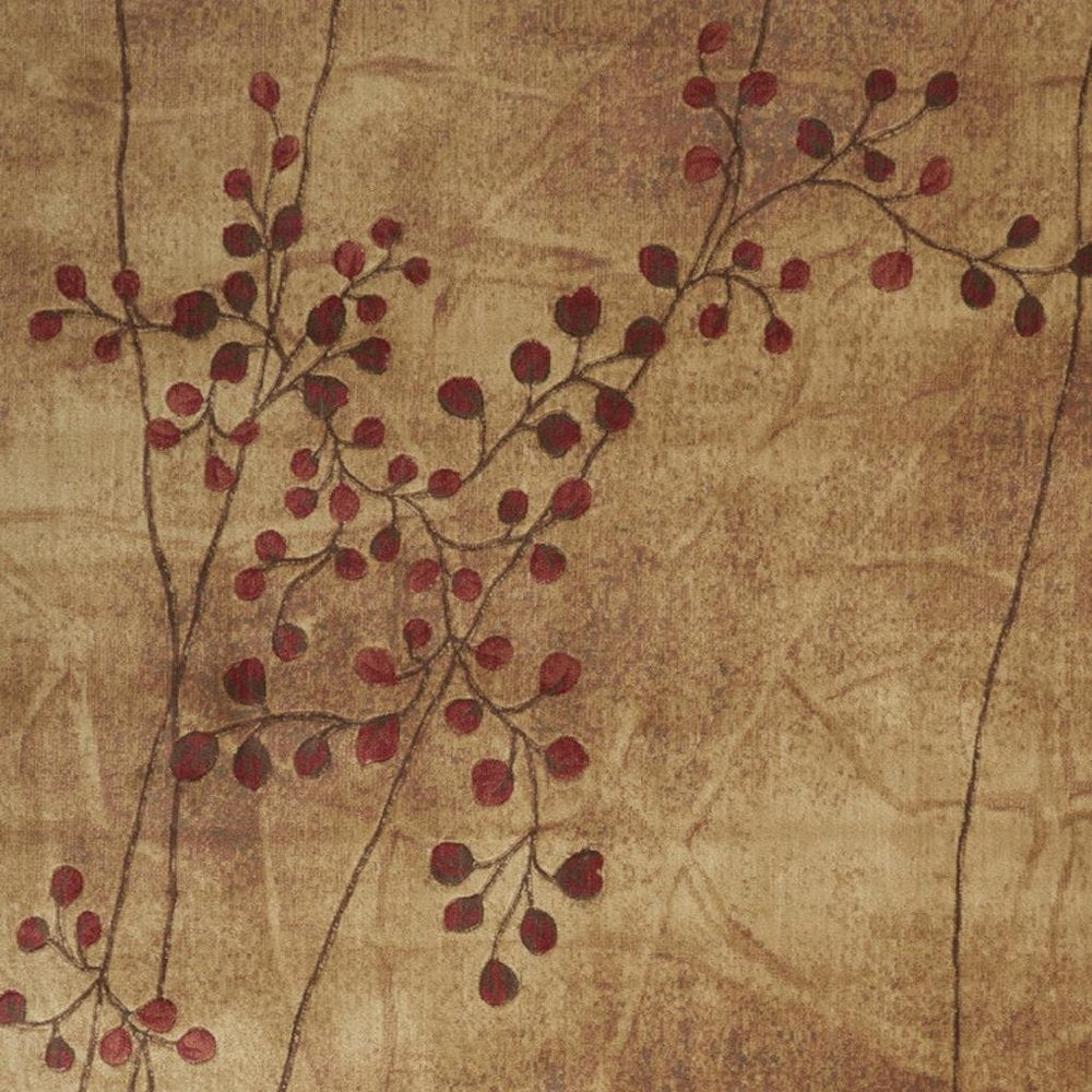 9' X 12' Brown Floral Power Loom Area Rug