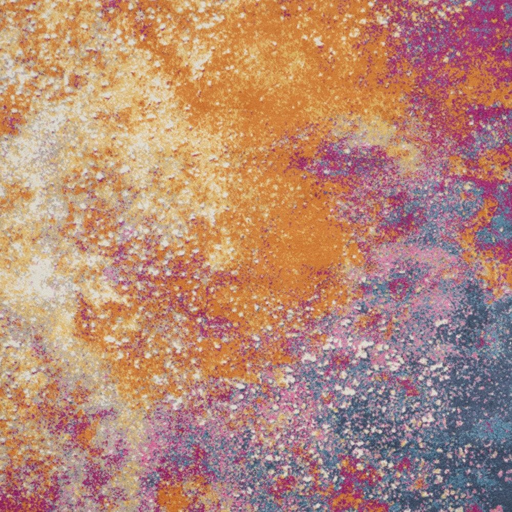 9' X 12' Blue Abstract Power Loom Area Rug