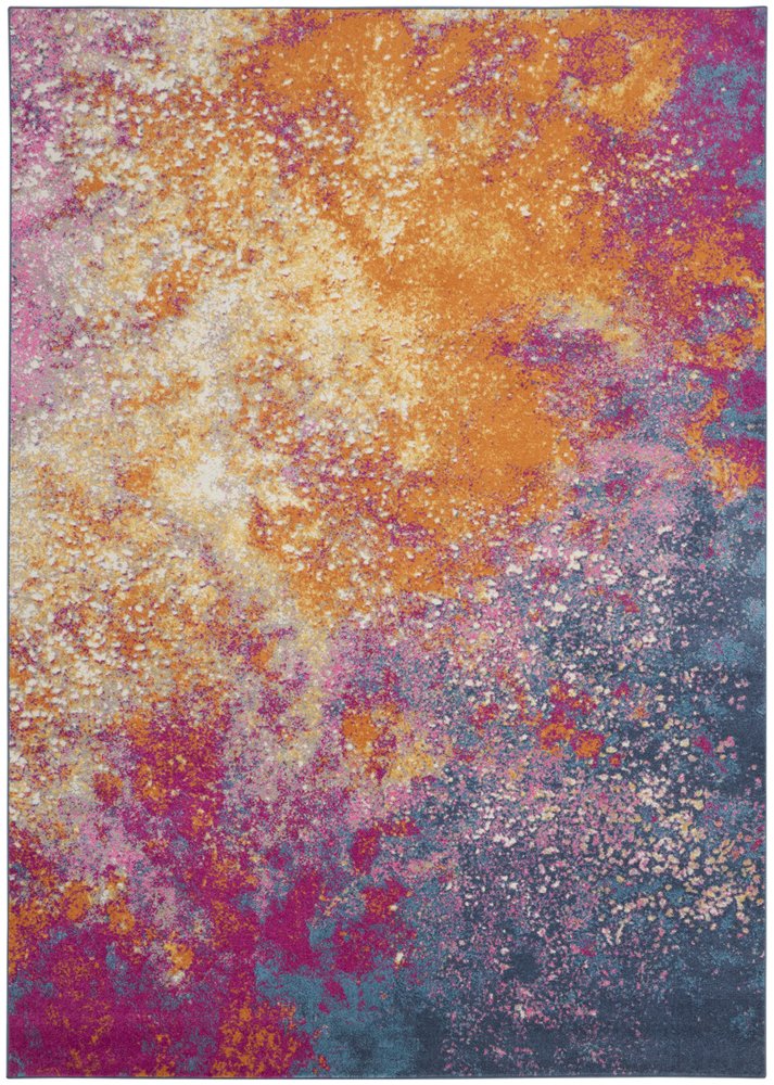 9' X 12' Blue Abstract Power Loom Area Rug