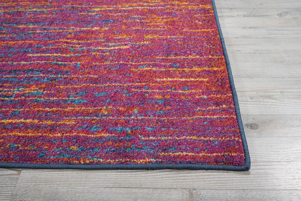 9' X 12' Fuchsia Abstract Power Loom Area Rug