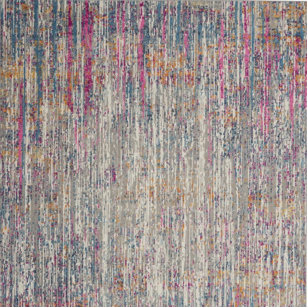 9' X 12' Ivory Abstract Power Loom Area Rug