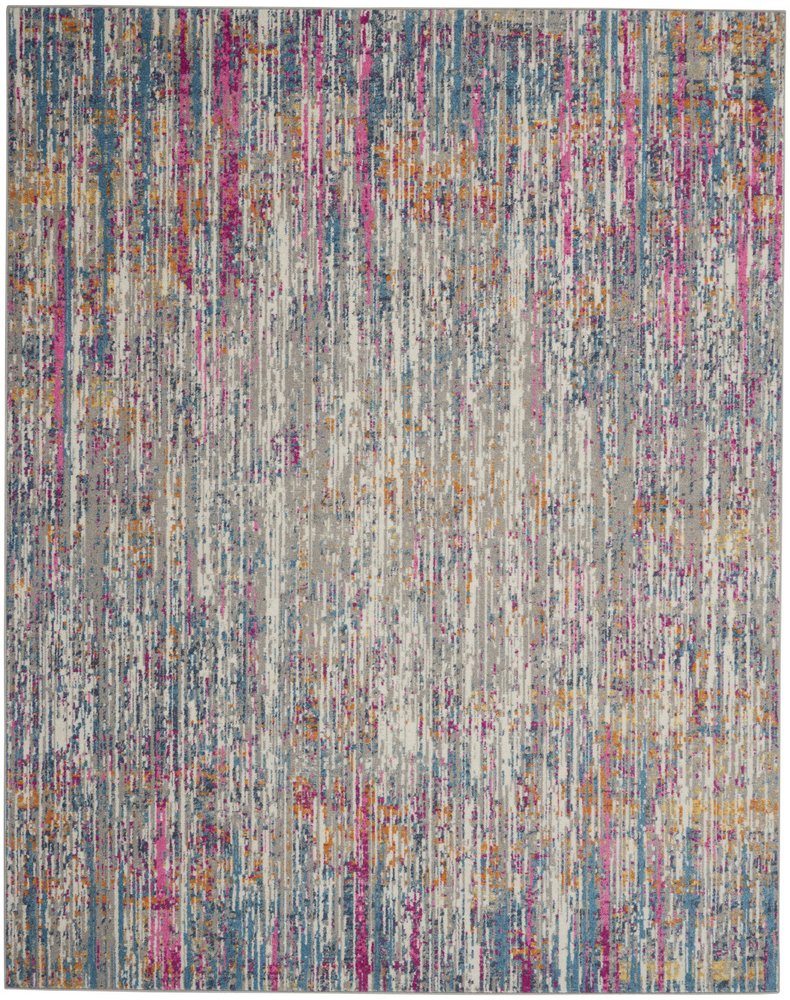 9' X 12' Ivory Abstract Power Loom Area Rug
