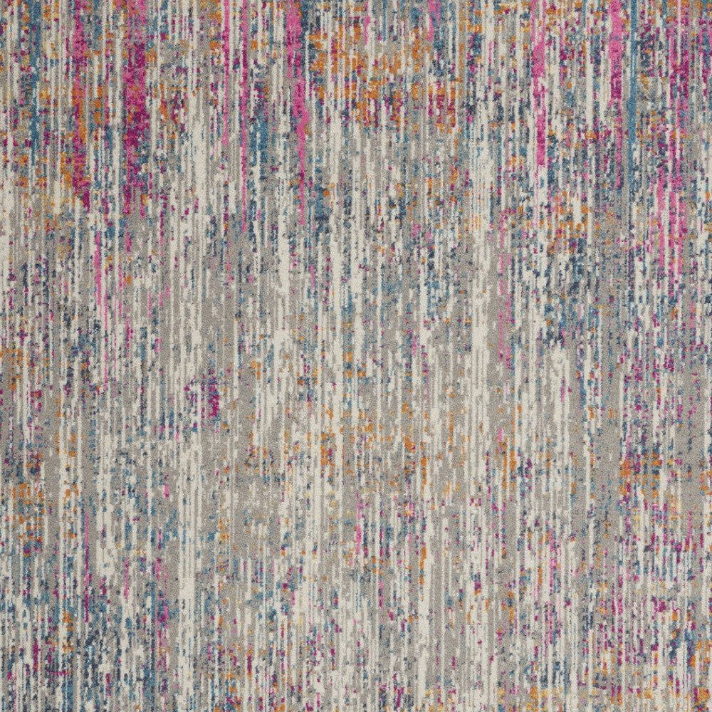 9' X 12' Ivory Abstract Power Loom Area Rug