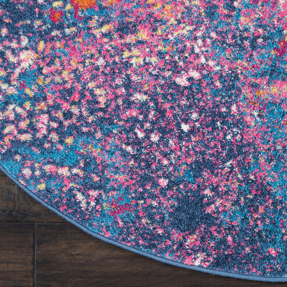 5' X 8' Blue Abstract Oval Rug