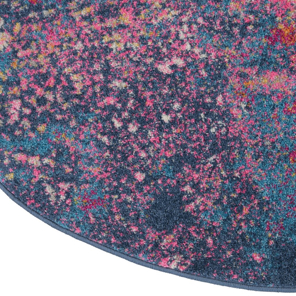 5' X 8' Blue Abstract Oval Rug