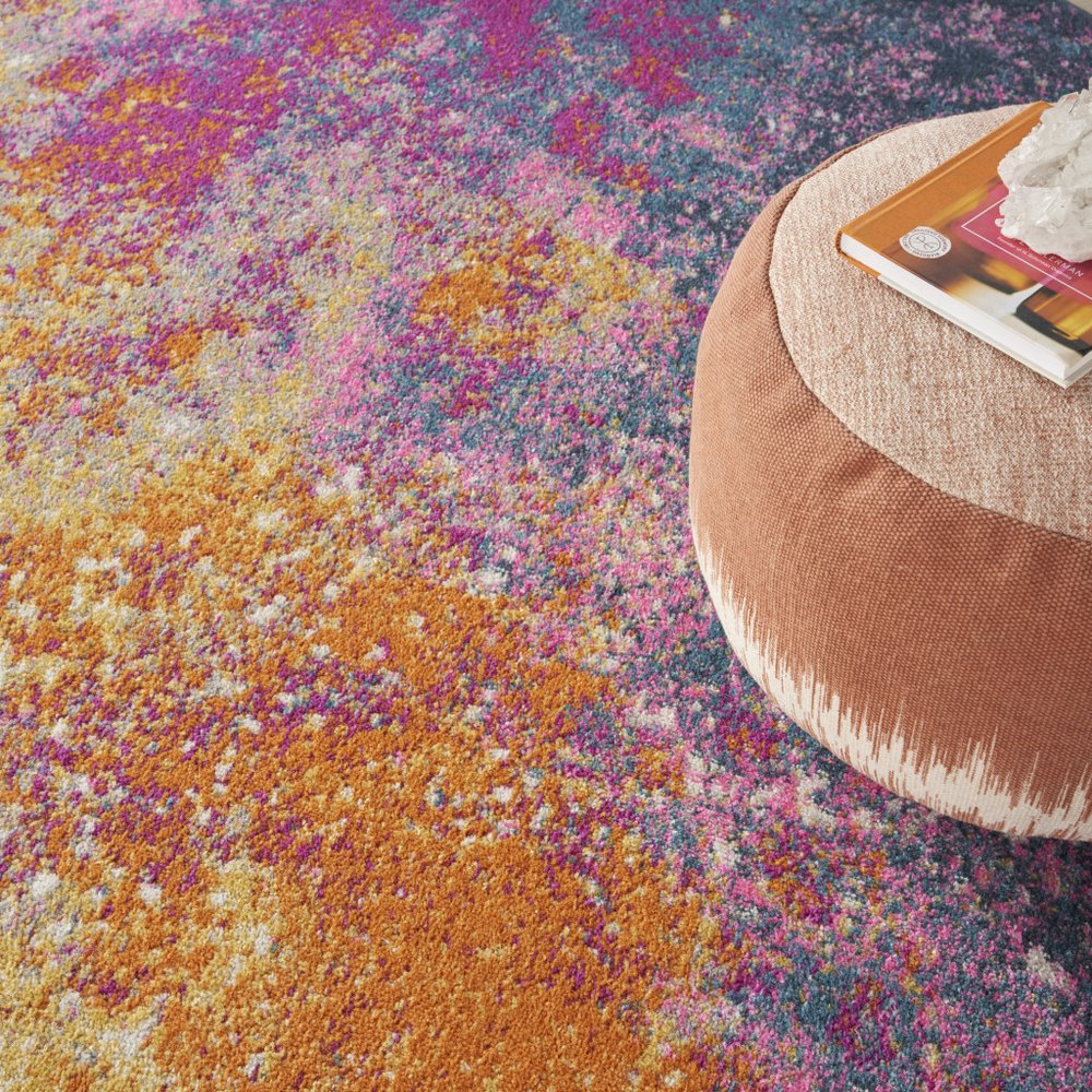 5' X 8' Blue Abstract Oval Rug