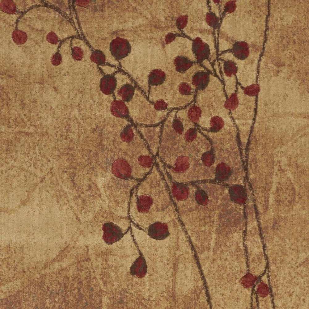 4' X 6' Brown Floral Power Loom Area Rug