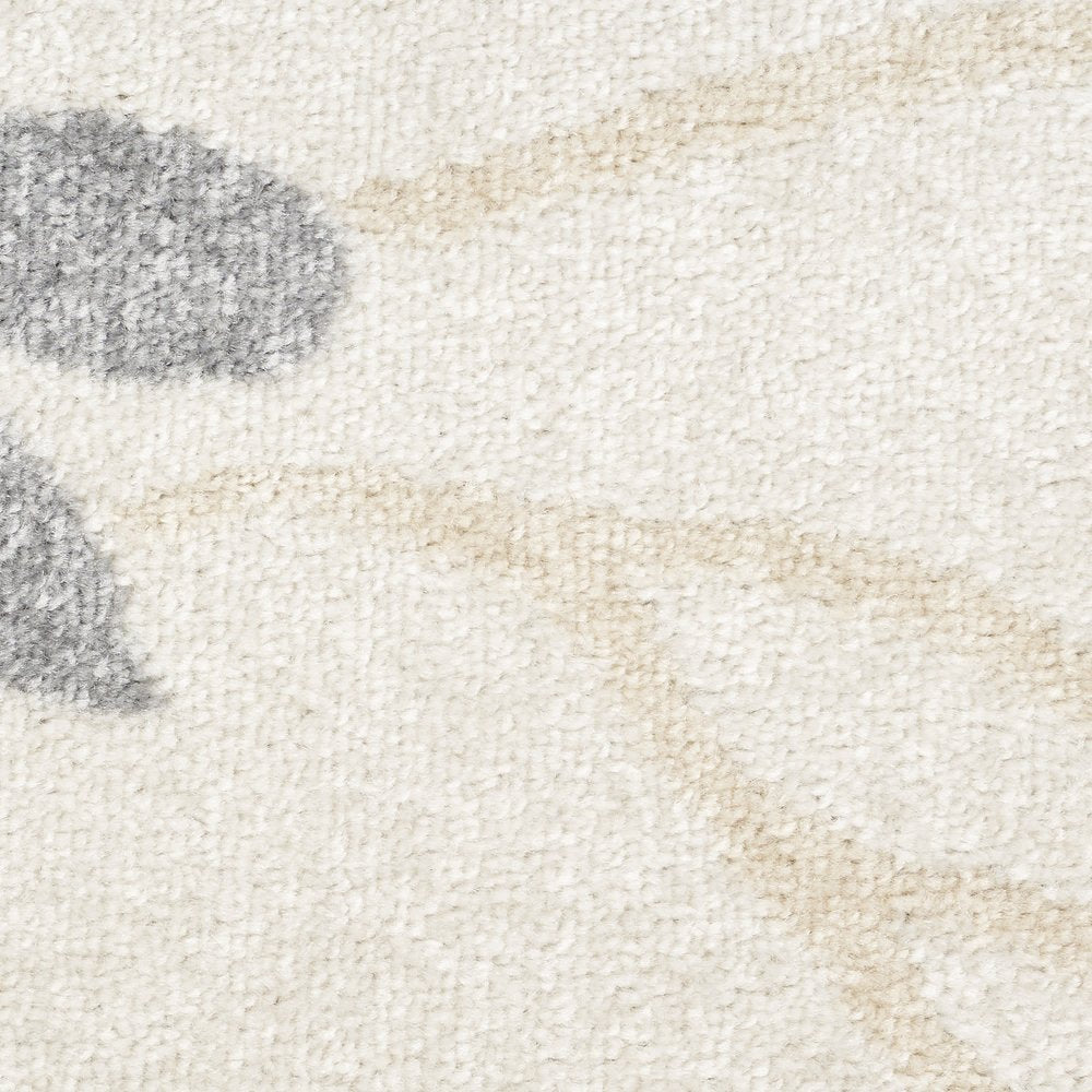 10' Ivory And Blue Floral Distressed Runner Rug