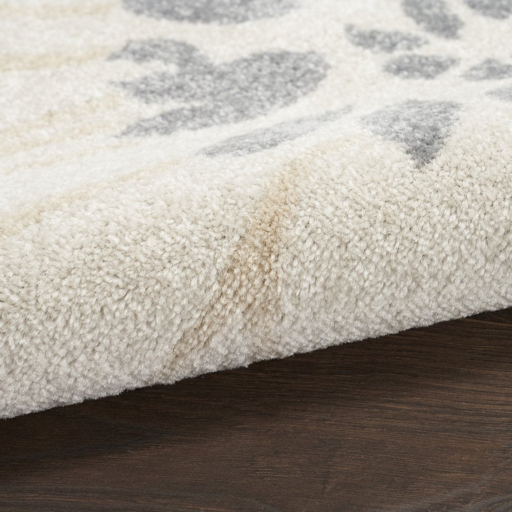 10' Ivory And Blue Floral Distressed Runner Rug