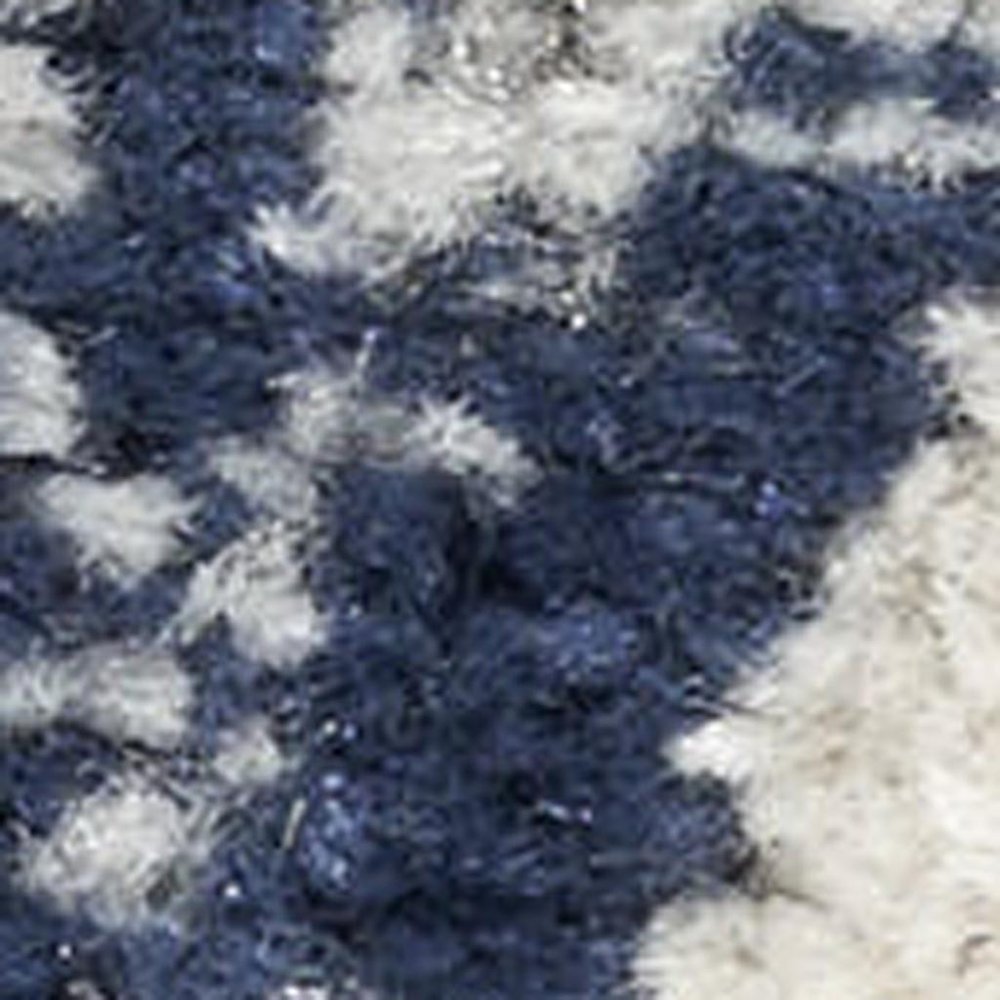 5' X 7' Navy Blue Floral Power Loom Distressed Area Rug