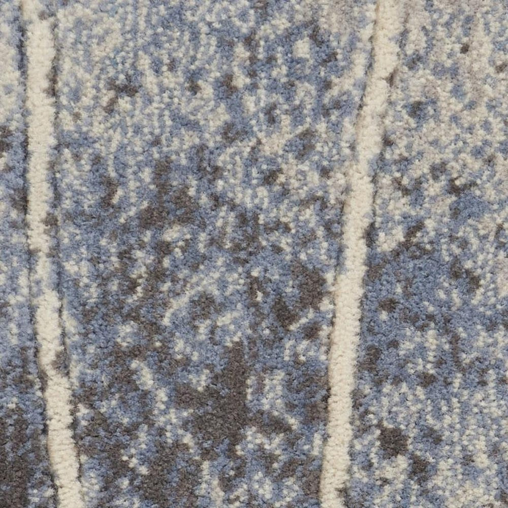 5' X 8' Blue Floral Power Loom Area Rug