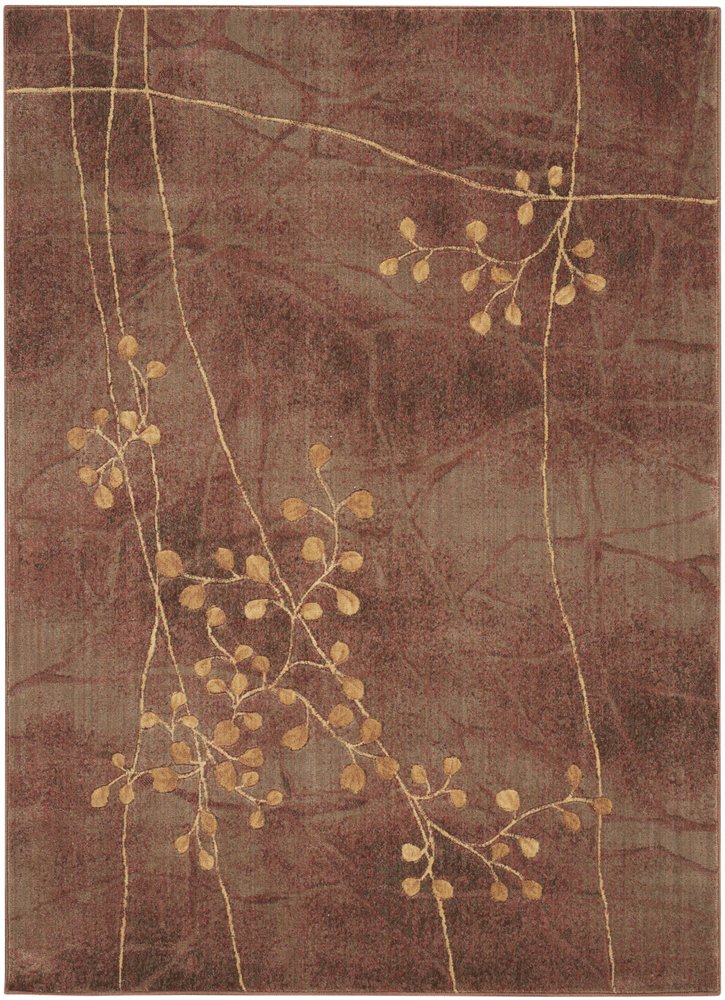 4' X 6' Brown Floral Power Loom Area Rug