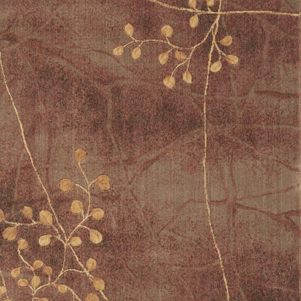 4' X 6' Brown Floral Power Loom Area Rug