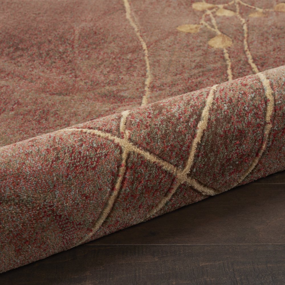 4' X 6' Brown Floral Power Loom Area Rug