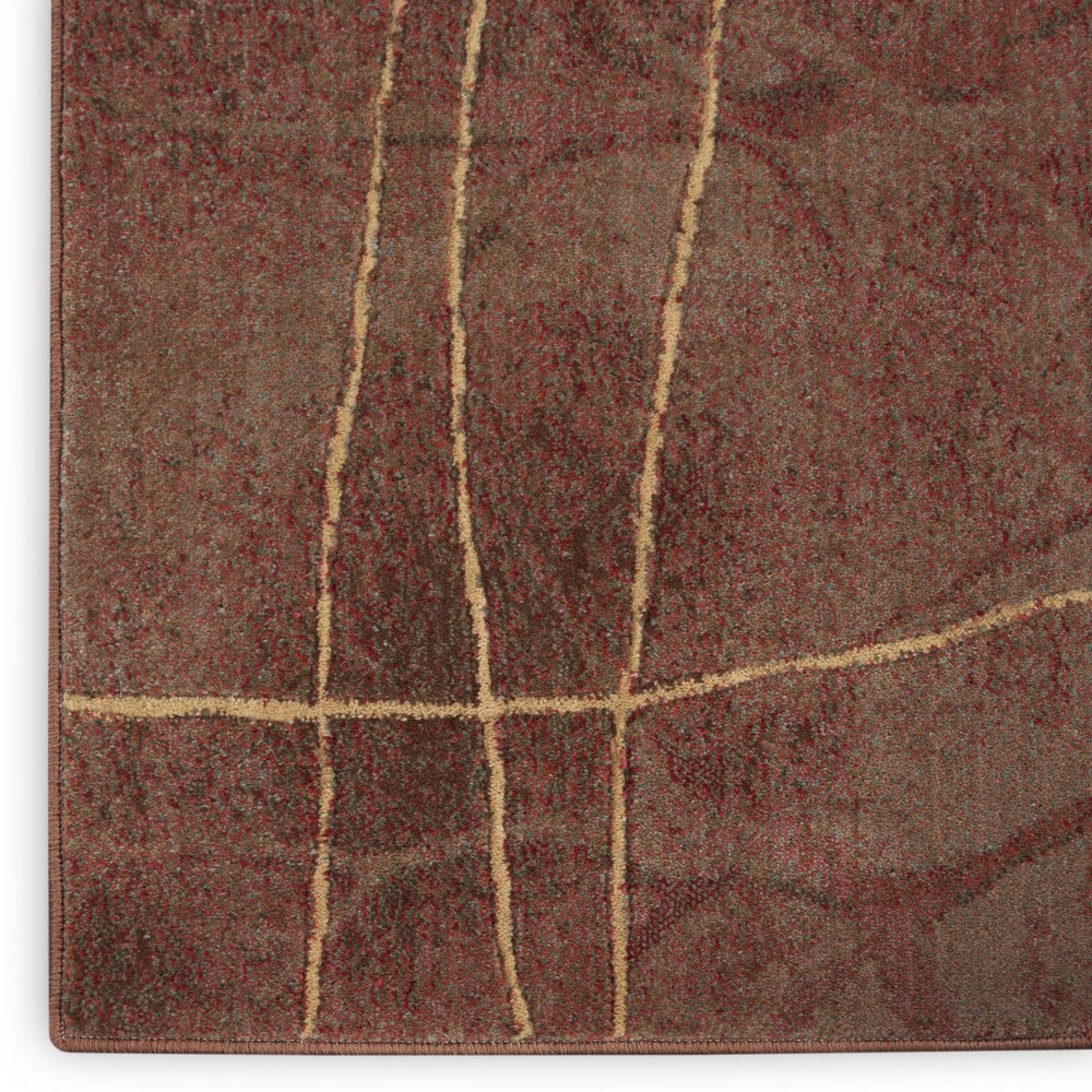 4' X 6' Brown Floral Power Loom Area Rug