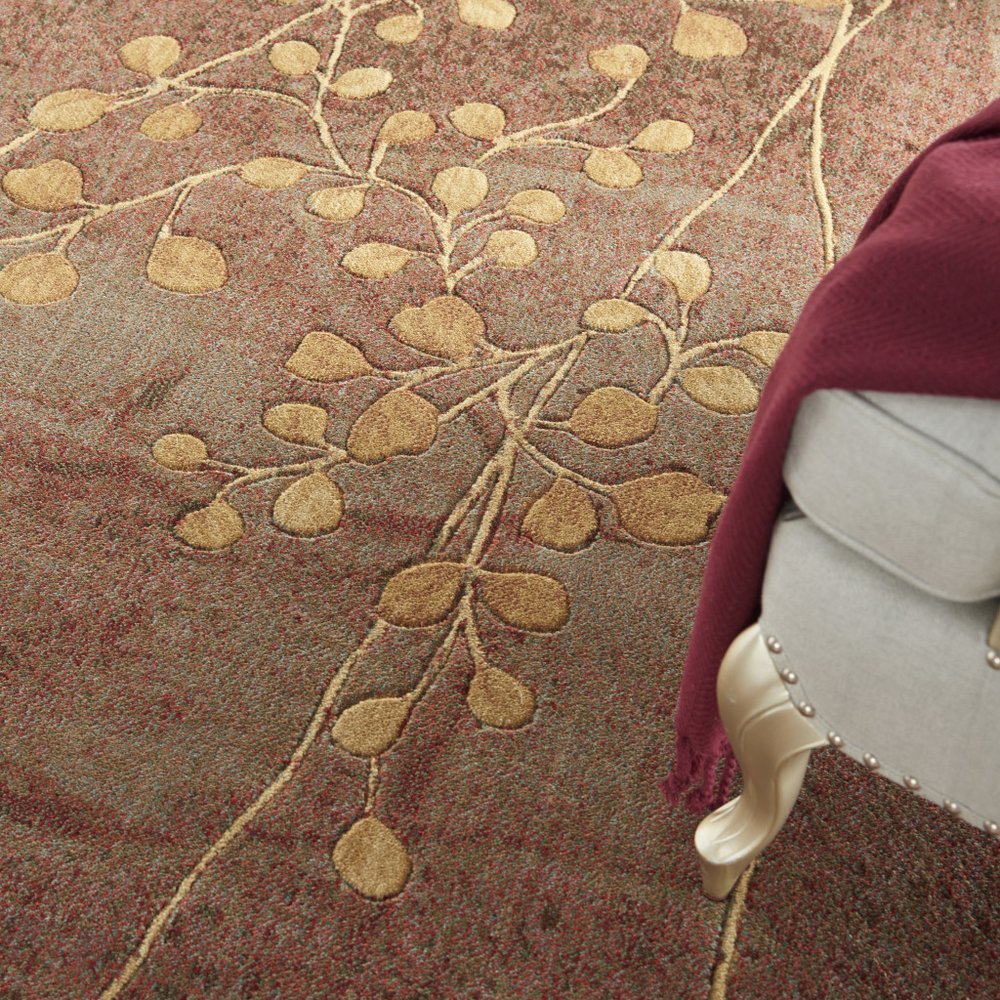 4' X 6' Brown Floral Power Loom Area Rug