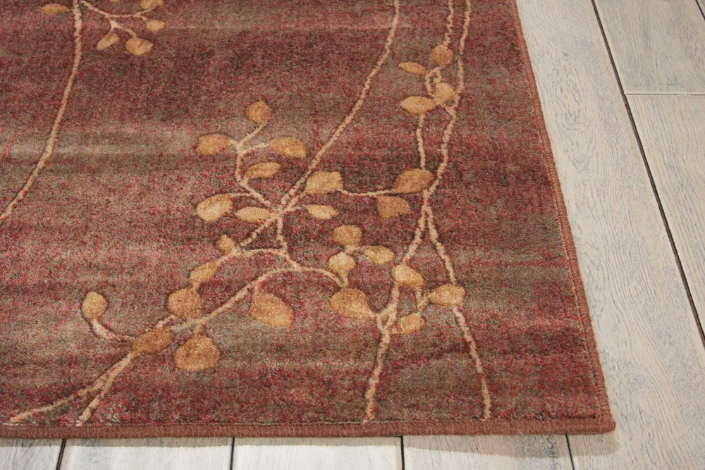 4' X 6' Brown Floral Power Loom Area Rug