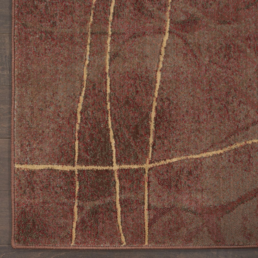 2' X 3' Brown Floral Power Loom Area Rug