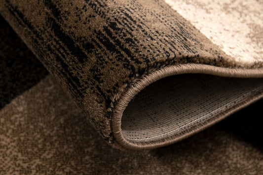 2' X 3' Black Brown And Tan Geometric Washable Area Rug