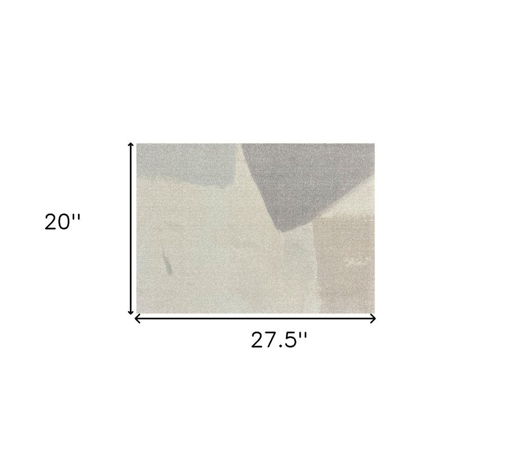 2' X 3' Taupe Abstract Machine Tufted Area Rug With UV Protection