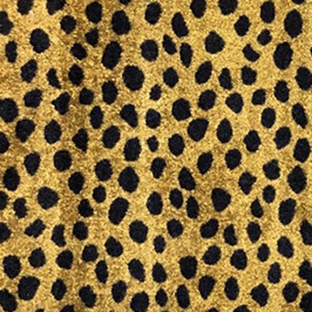 2' X 6' Bronze Leopard Print Washable Runner Rug With UV Protection