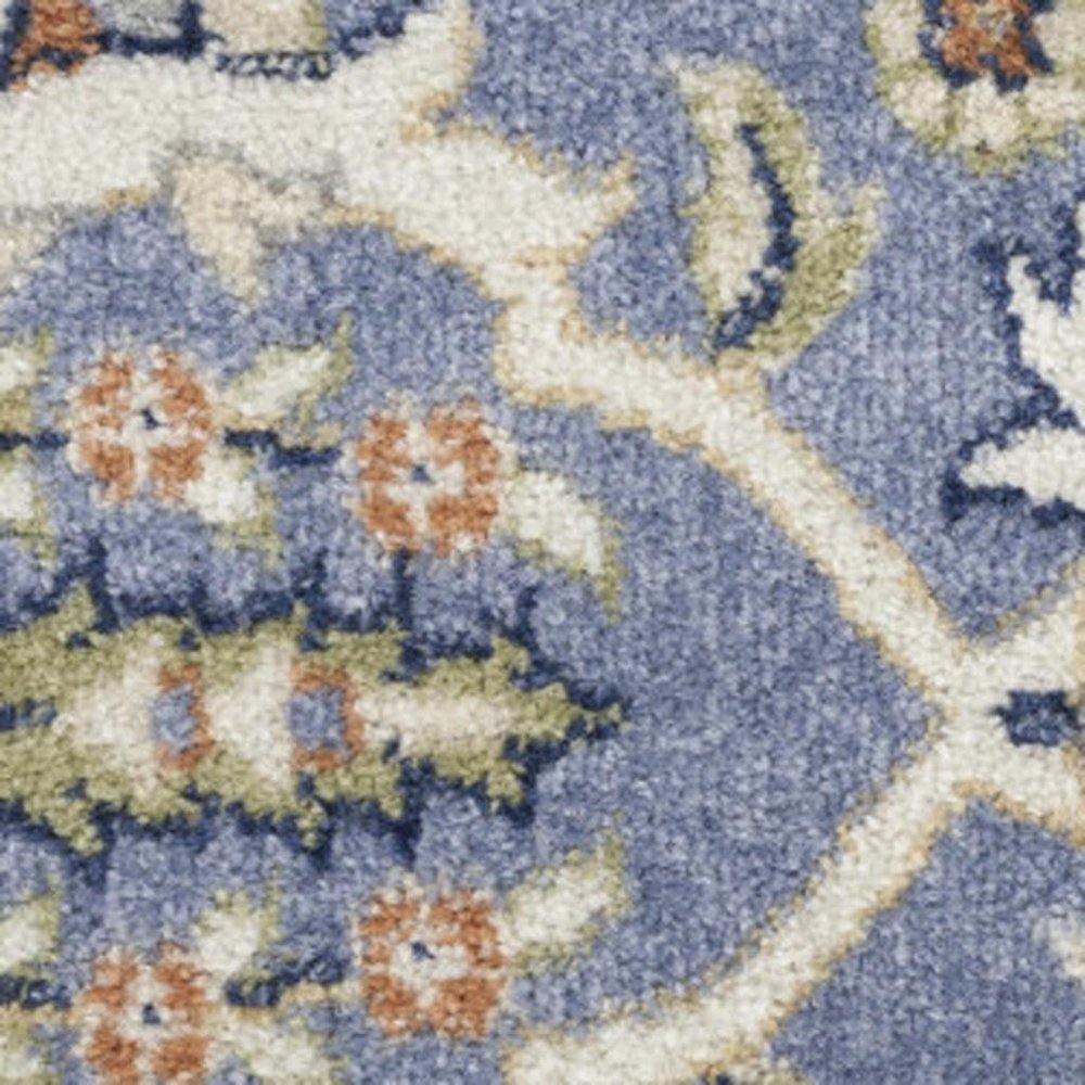 4' X 6' Green and Ivory Floral Power Loom Area Rug