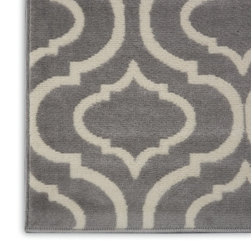 2' X 4' Gray Moroccan Power Loom Area Rug